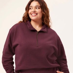 Burgundy/wine Half Zip Sweatshirt. New without tags.